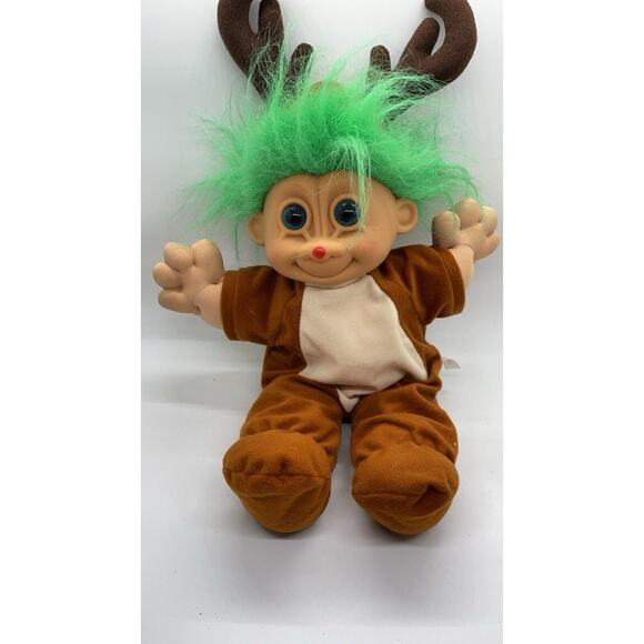 Russ Berrie Troll Kidz Doll Rudy Reindeer Christmas Plush 2335 12" - Picture 1 of 4